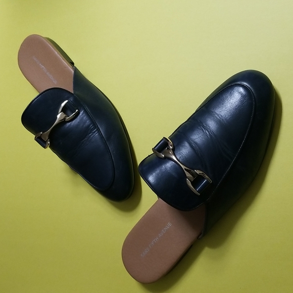 Saks Fifth Avenue Rupert Leather Loafer Mules - Picture 3 of 12